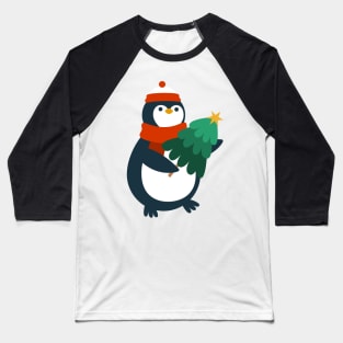 Penguin with Christmas tree Baseball T-Shirt